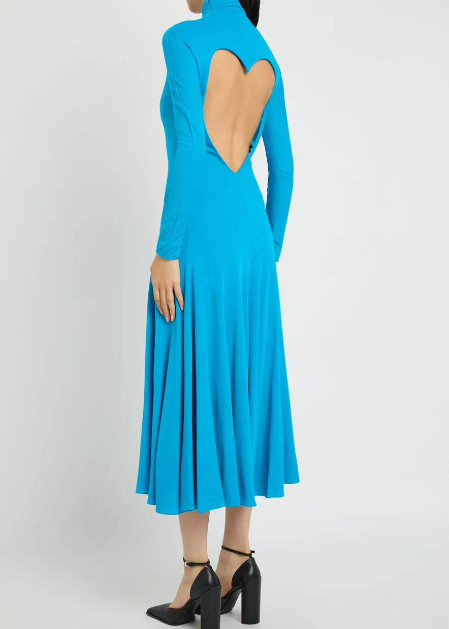 Heart cut-out crepe midi dress