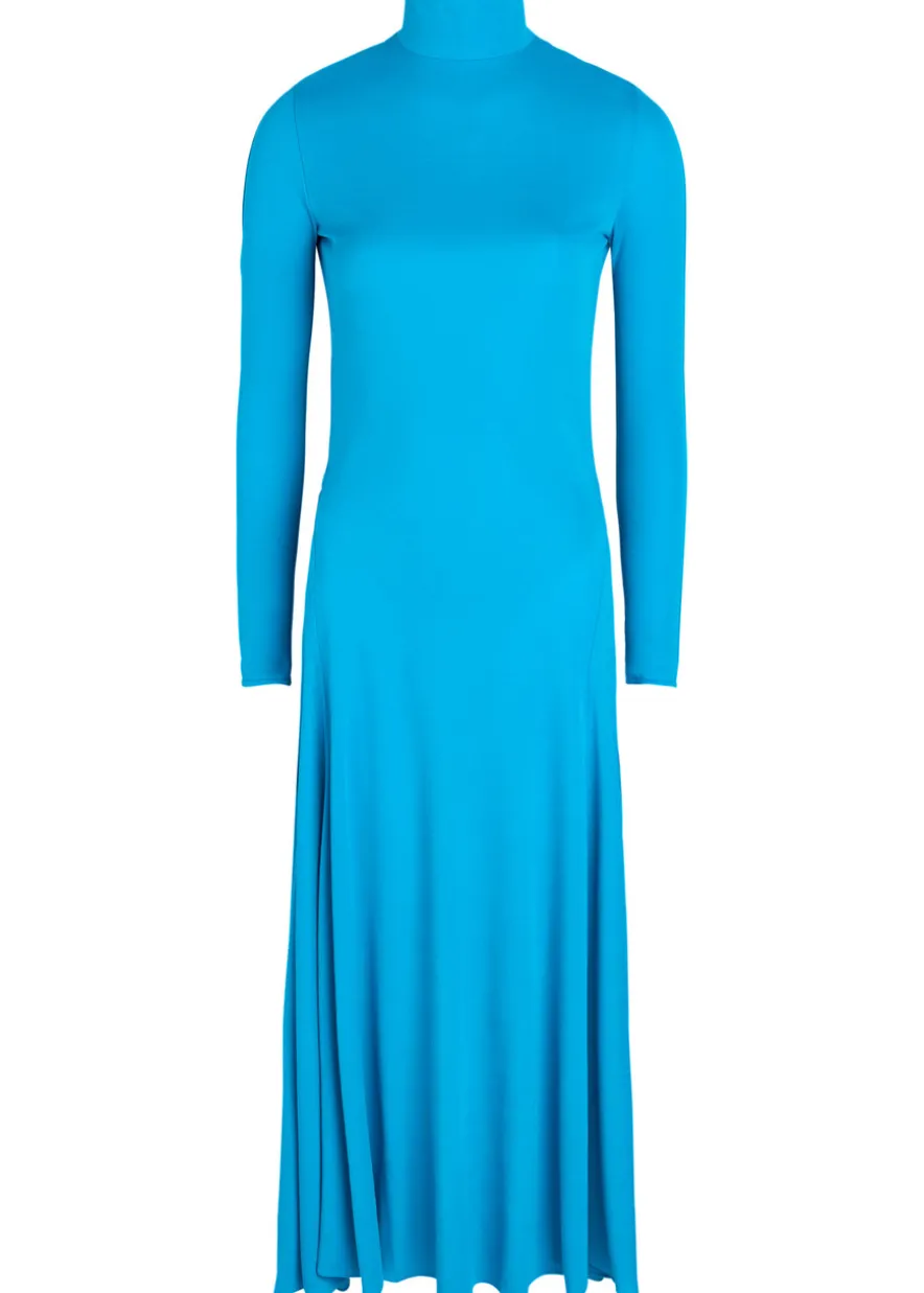Heart cut-out crepe midi dress