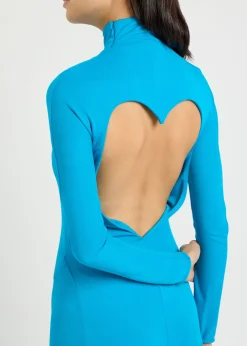 Heart cut-out crepe midi dress