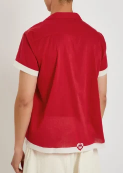 Heart Deco embroidered cotton shirt