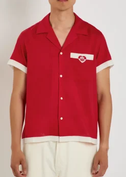 Heart Deco embroidered cotton shirt