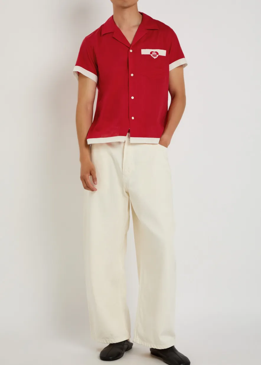 Heart Deco embroidered cotton shirt