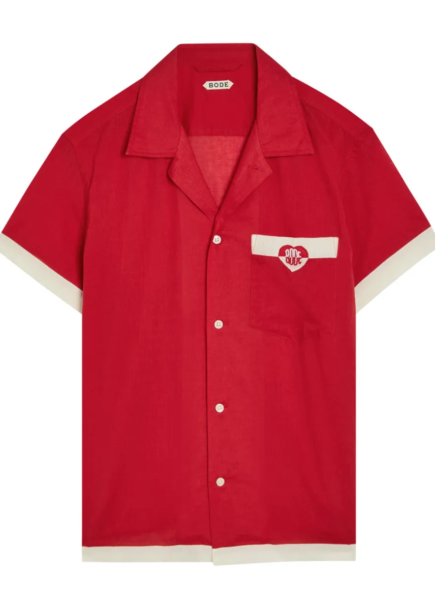 Heart Deco embroidered cotton shirt