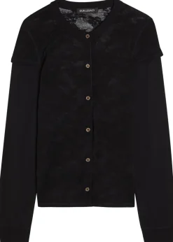 Heat floral-jacquard merino wool top