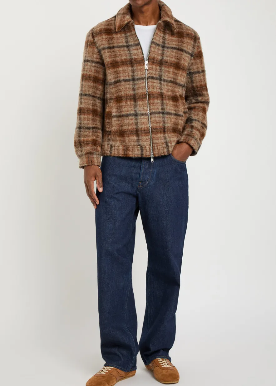 Heath checked wool-blend jacket