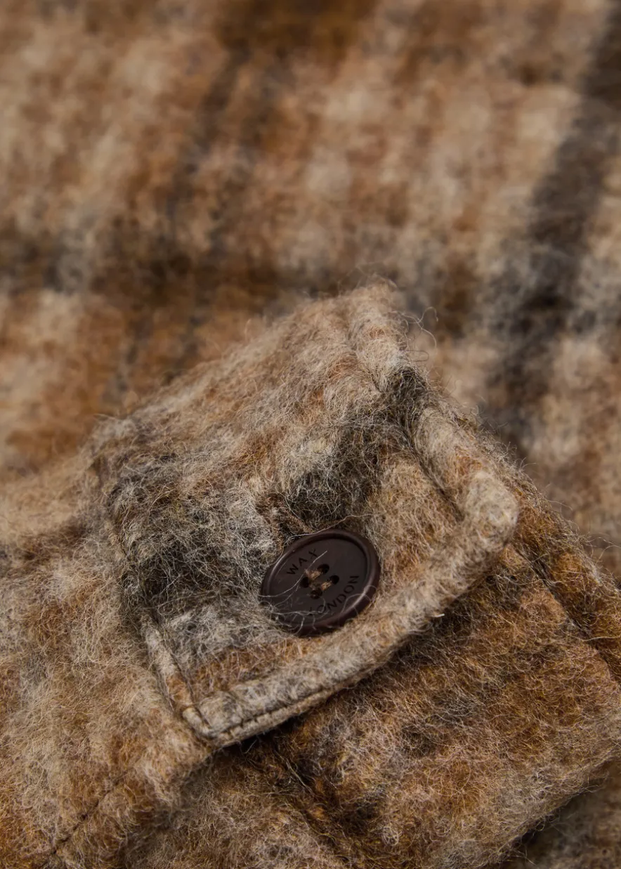 Heath checked wool-blend jacket