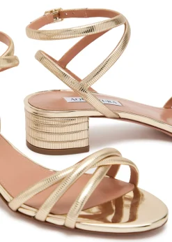 Heatwave 35 ribbed metallic sandals