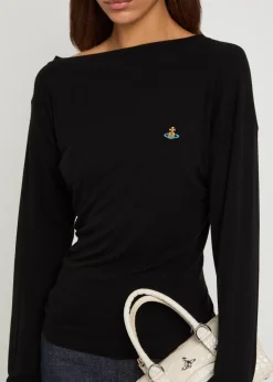 Hebo asymmetric long-sleeve knit top