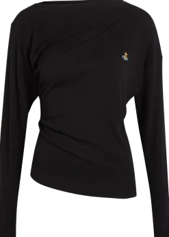 Hebo asymmetric long-sleeve knit top