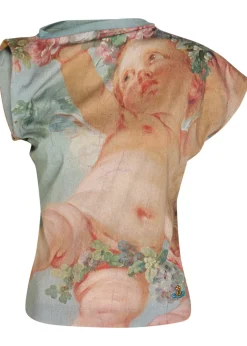 Hebo asymmetric printed cotton top