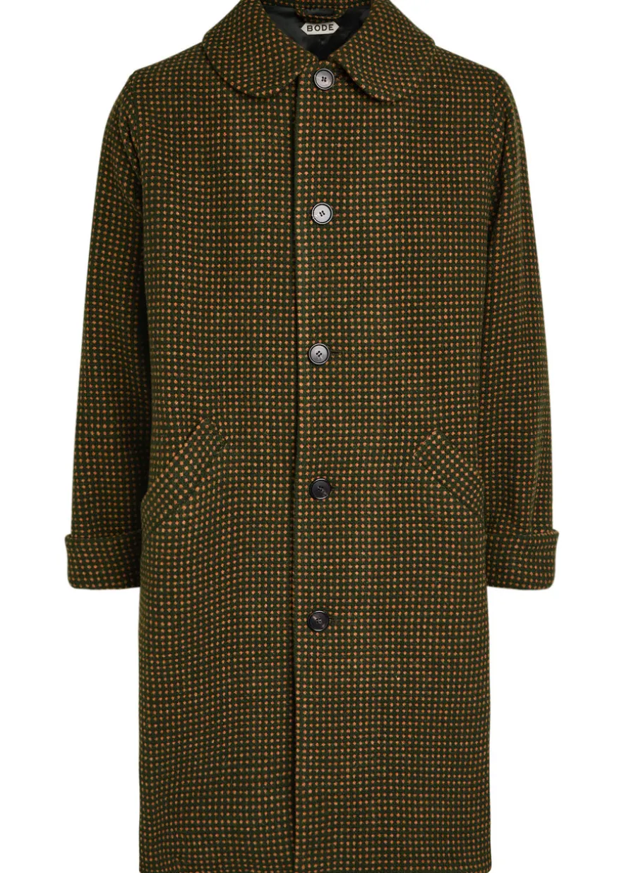 Hedgerow polka dot-jacquard wool coat