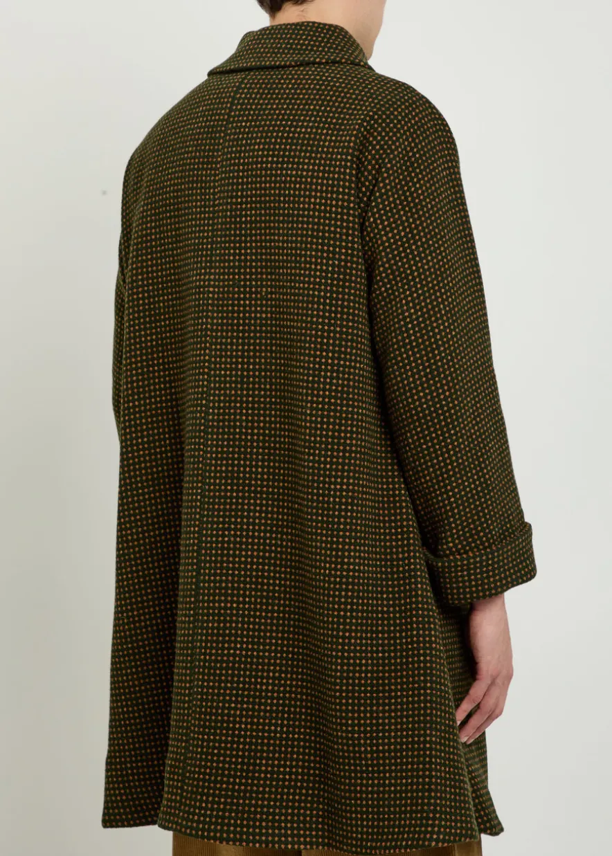 Hedgerow polka dot-jacquard wool coat