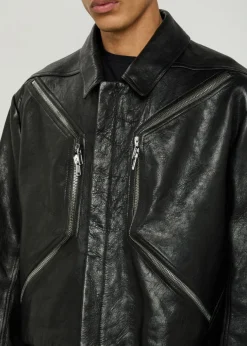 Heizer grained leather jacket