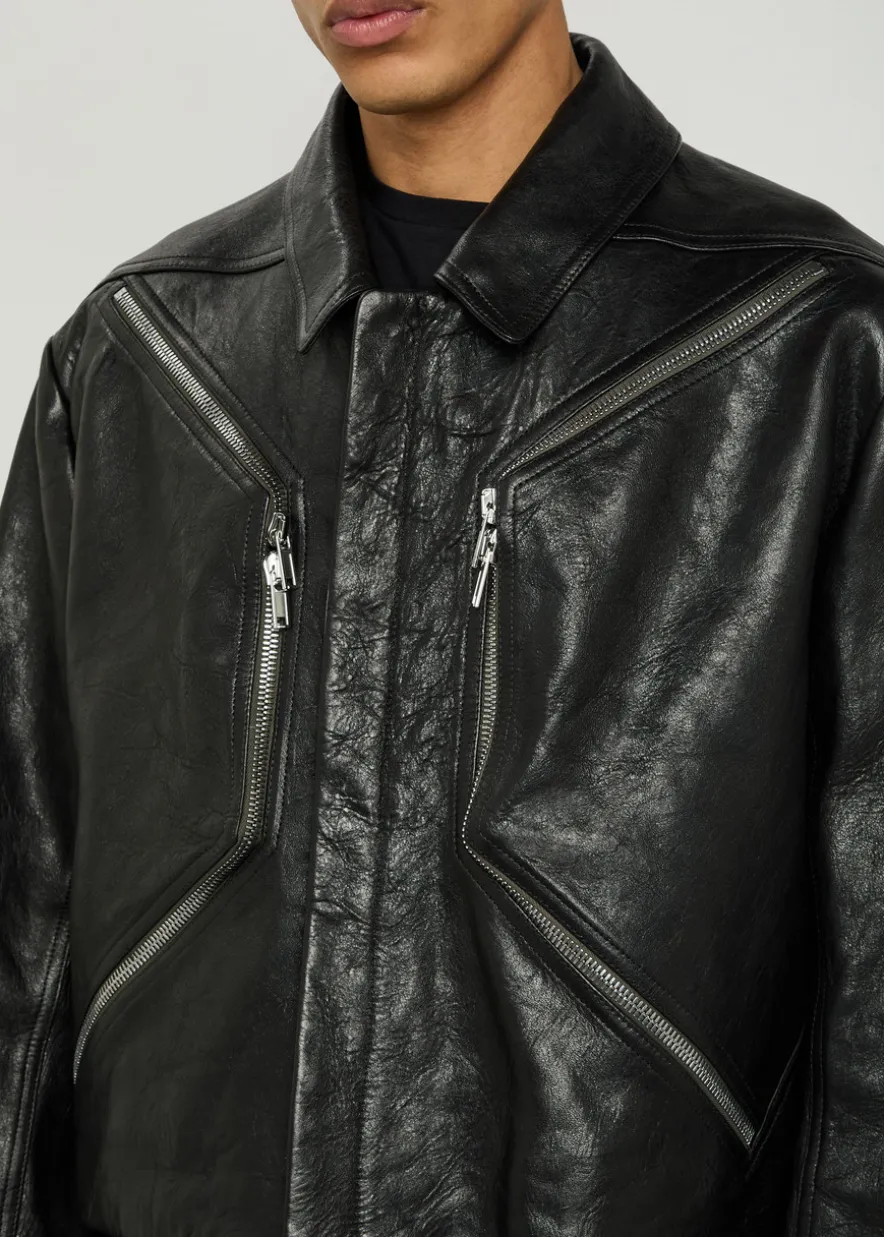 Heizer grained leather jacket