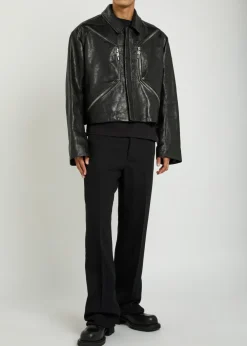 Heizer grained leather jacket
