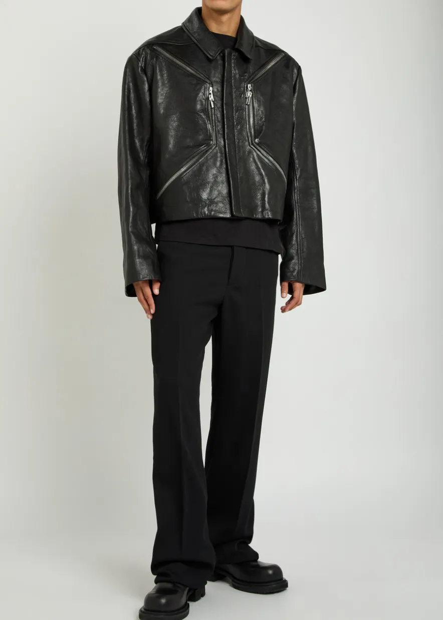 Heizer grained leather jacket
