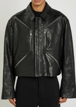 Heizer grained leather jacket