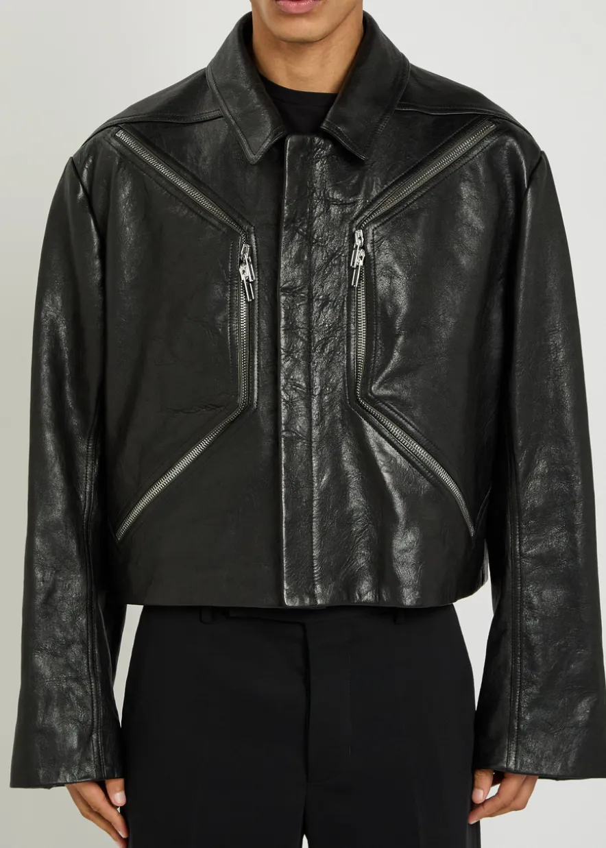 Heizer grained leather jacket