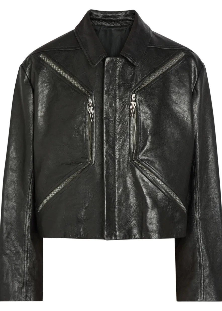 Heizer grained leather jacket