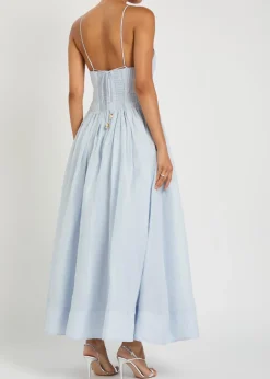 Helene pleated ramie maxi dress