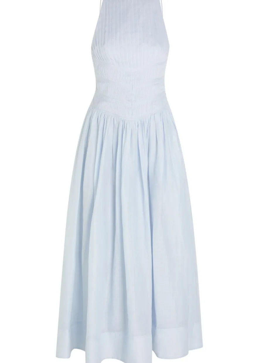 Helene pleated ramie maxi dress