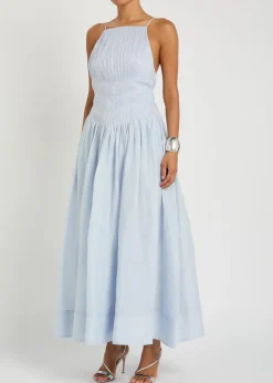 Helene pleated ramie maxi dress