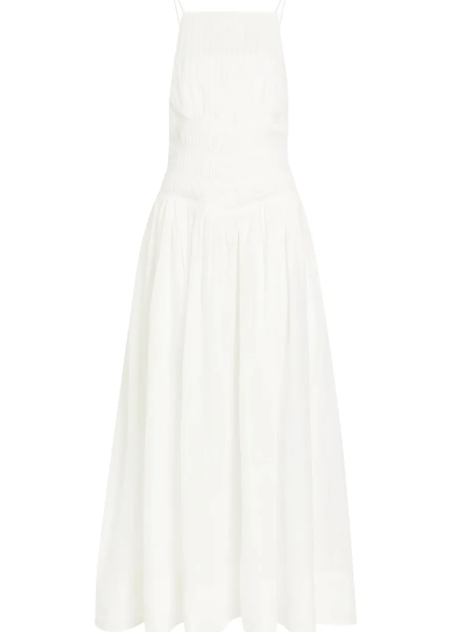 Helene pleated ramie maxi dress