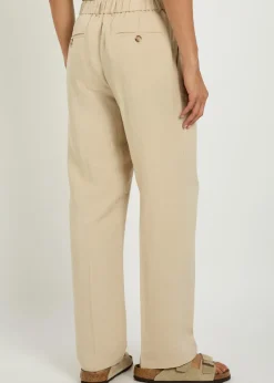 Helio pleated straight-leg woven trousers