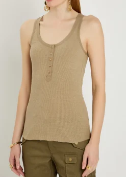Helma ribbed silk tank top