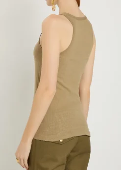 Helma ribbed silk tank top