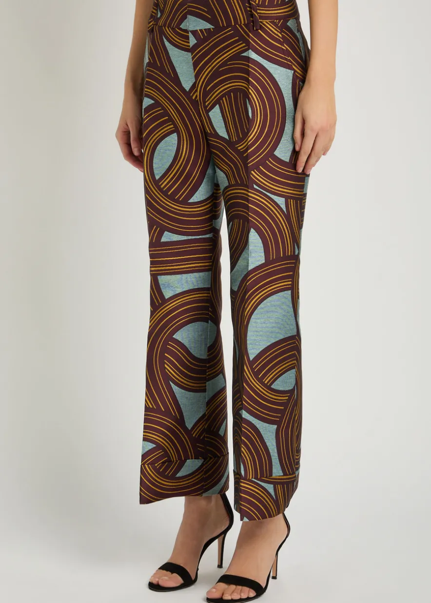 Hendrix jacquard flared-leg trousers