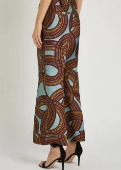 Hendrix jacquard flared-leg trousers