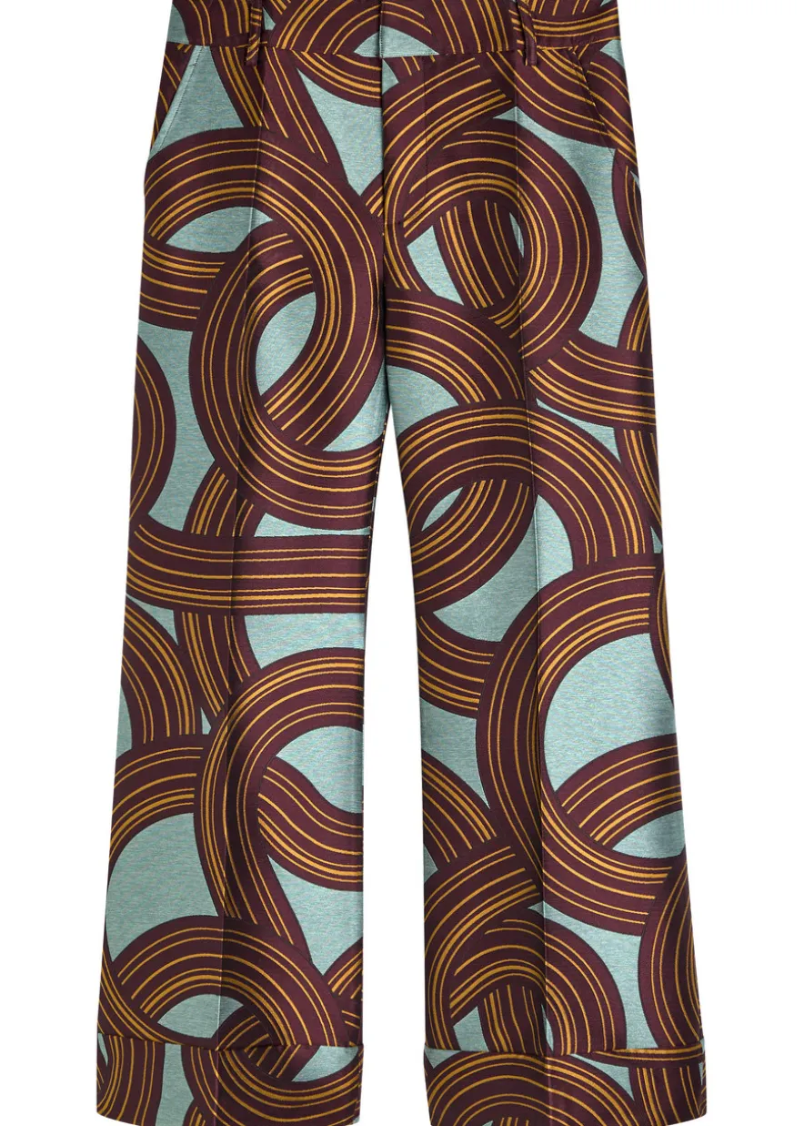 Hendrix jacquard flared-leg trousers