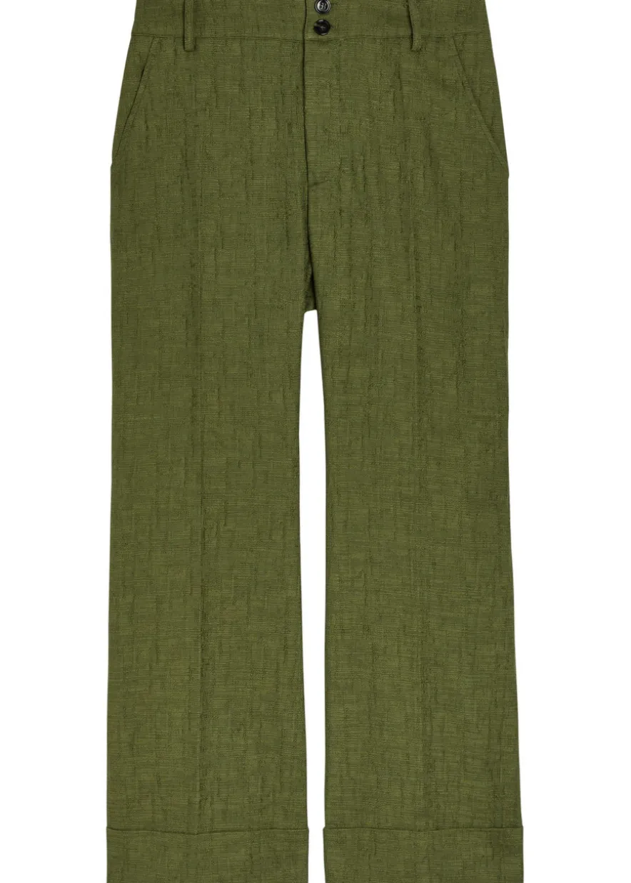 Hendrix textured flared-leg woven trousers