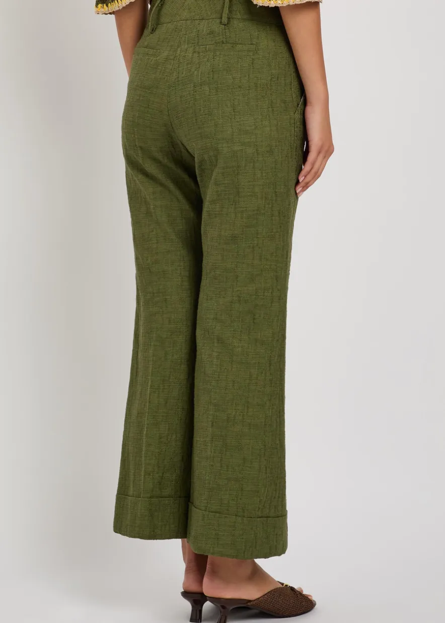 Hendrix textured flared-leg woven trousers