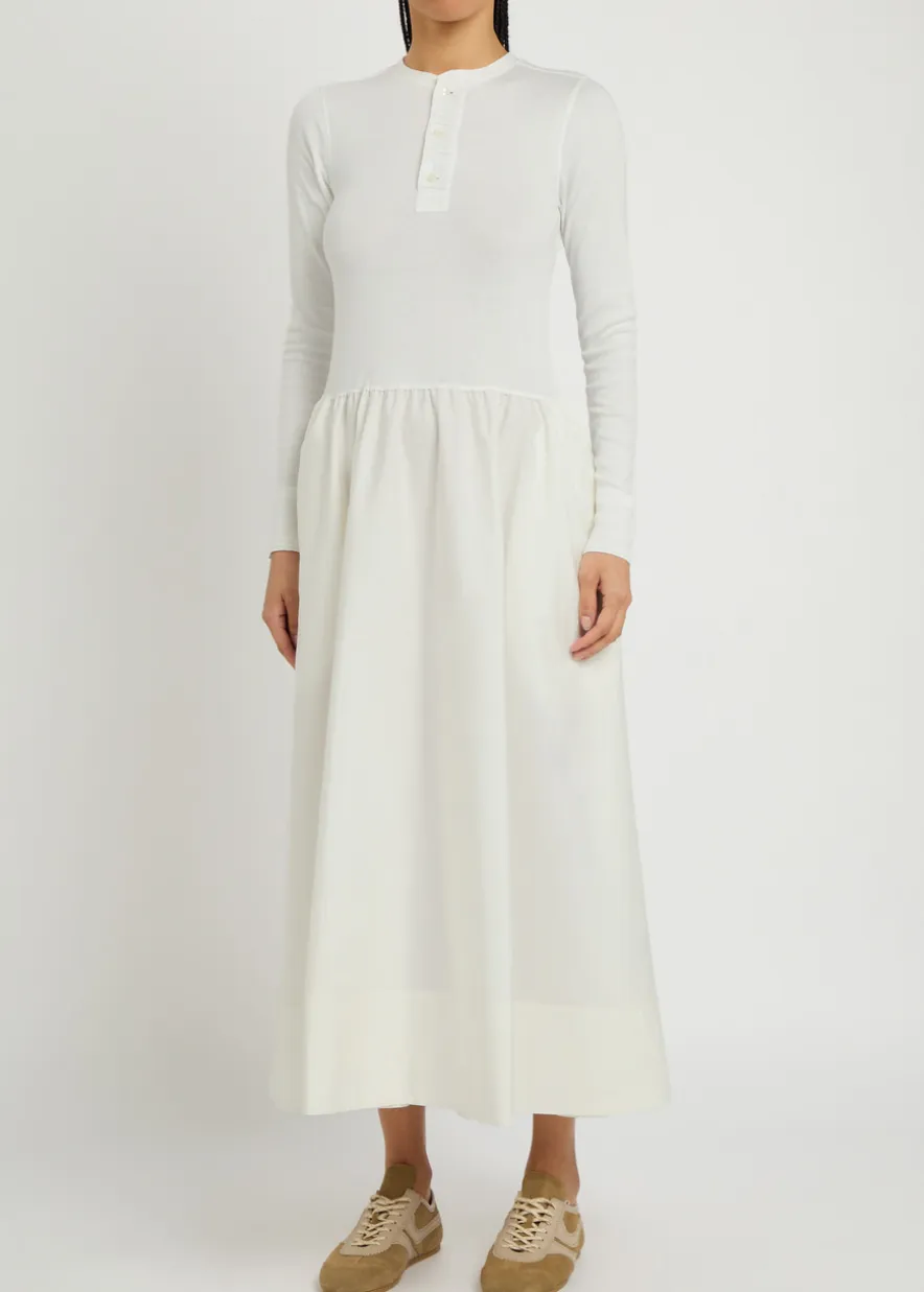 Henley cotton midi dress