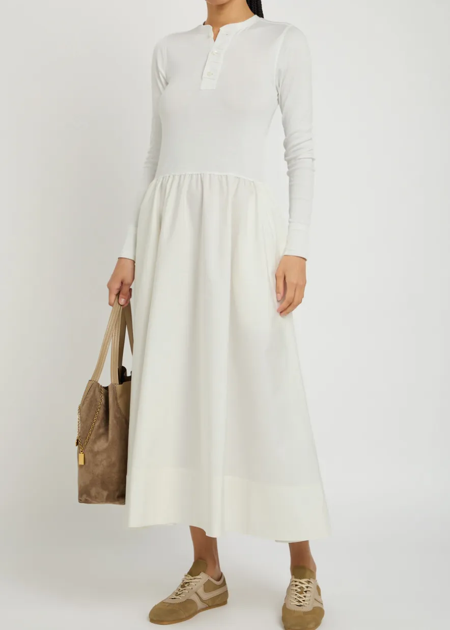 Henley cotton midi dress