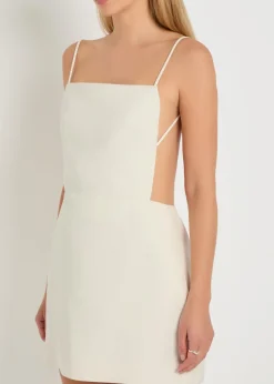 Henrietta open-back canvas mini dress