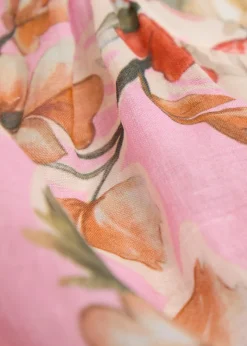 Henri floral-print ramie blouse