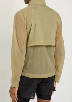 Henry stand-collar stretch-nylon run jacket