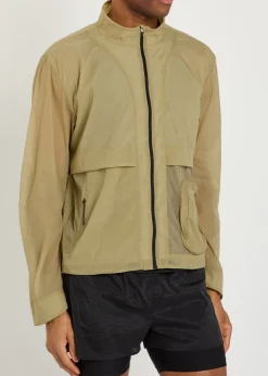 Henry stand-collar stretch-nylon run jacket