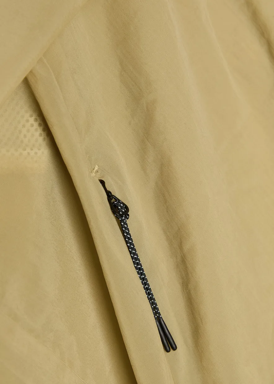 Henry stand-collar stretch-nylon run jacket