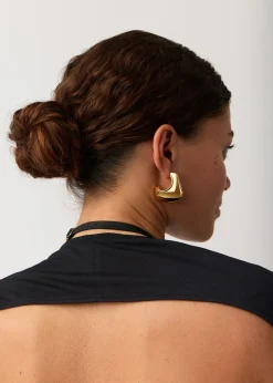Hera Dome Large 18kt gold-plated earrings