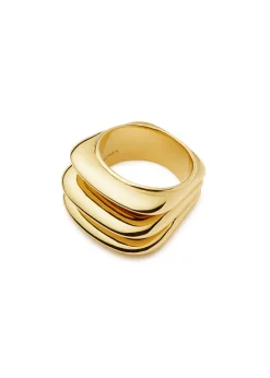 Hera Dome Triple Ridge 18kt gold-plated ring