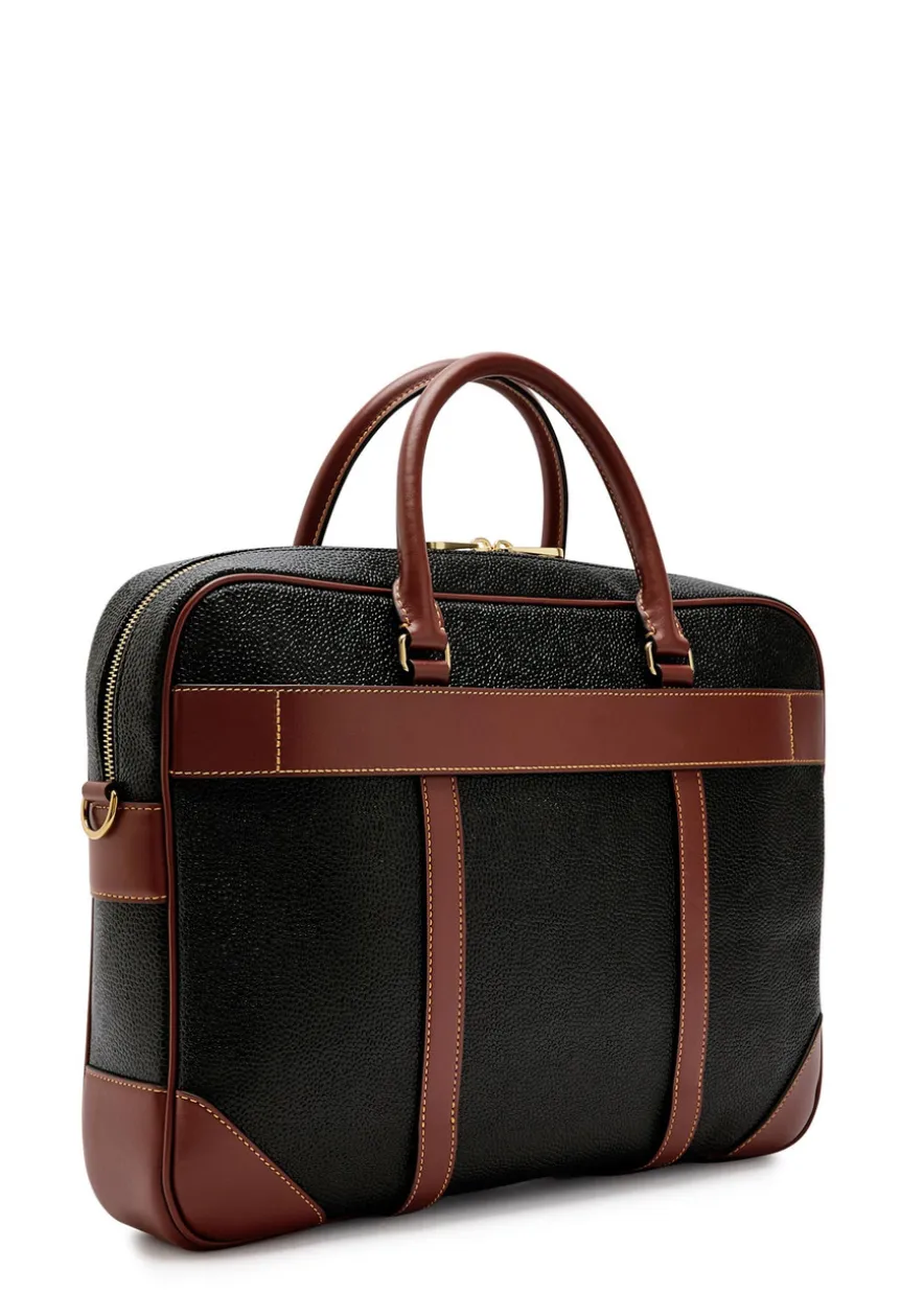 Heritage grained leather briefcase
