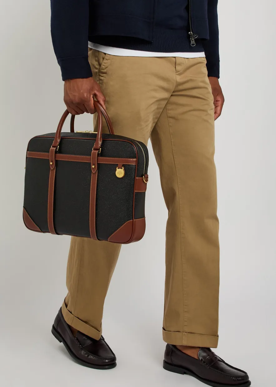 Heritage grained leather briefcase