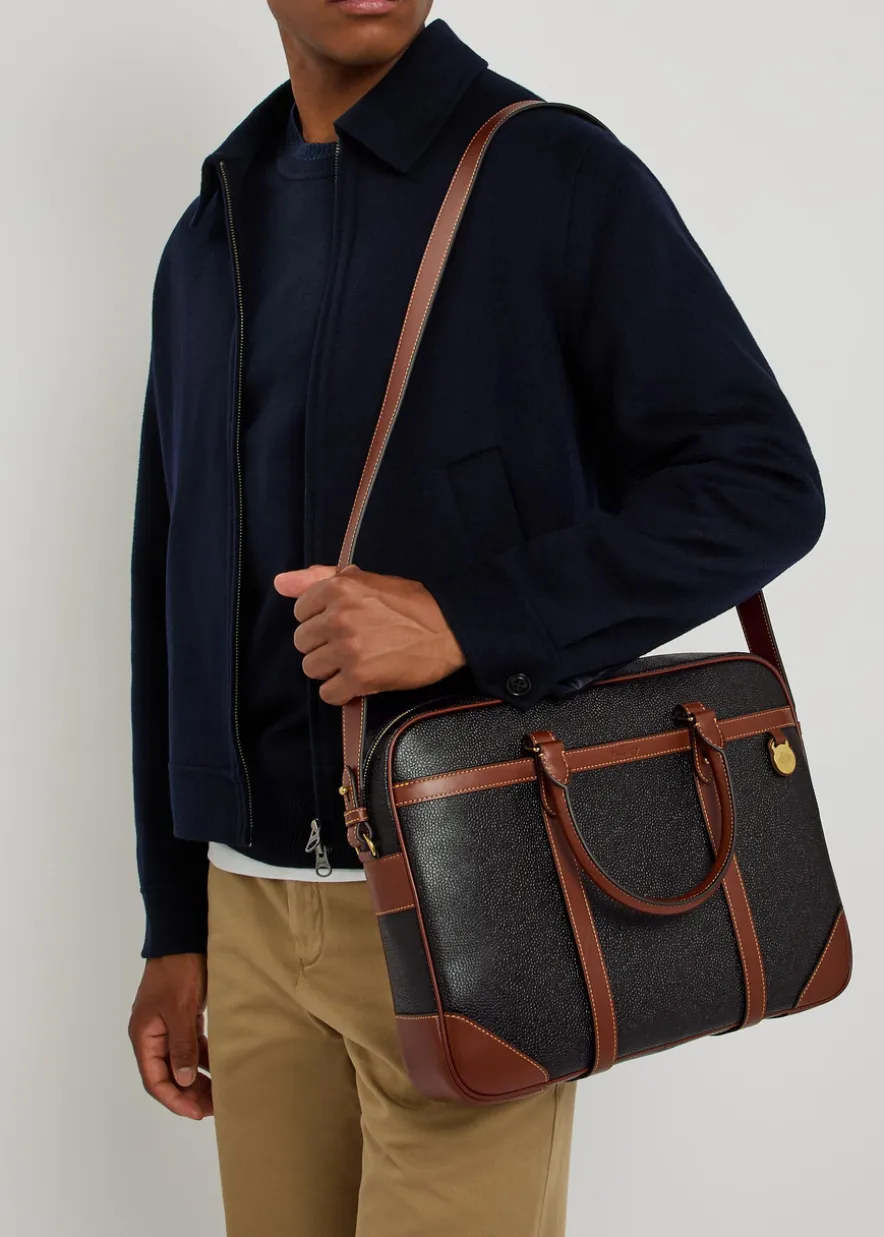 Heritage grained leather briefcase