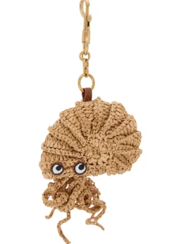 Hermit Crab raffia and leather bag charm