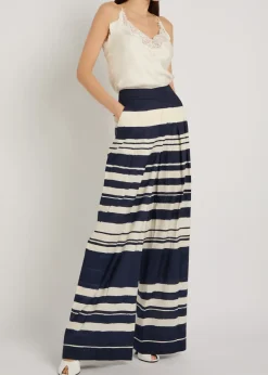 Heron striped wide-leg trousers