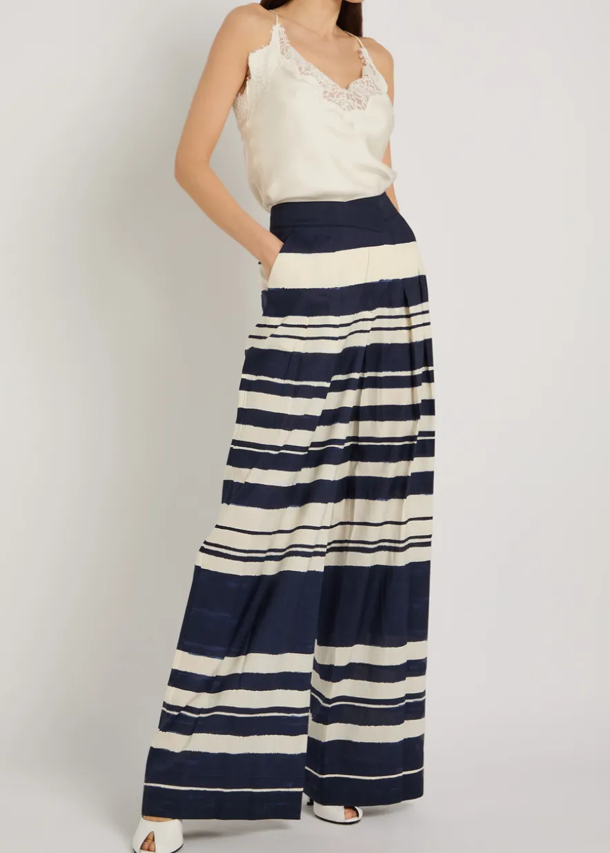 Heron striped wide-leg trousers